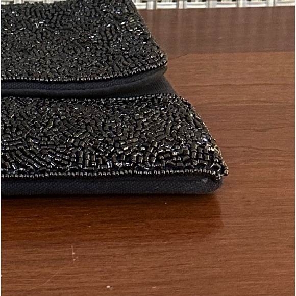 🌟HP🌟🐝Queen Bee Black Green Red Stripe Seed Bead Crossbody Clutch - Picture 13 of 14